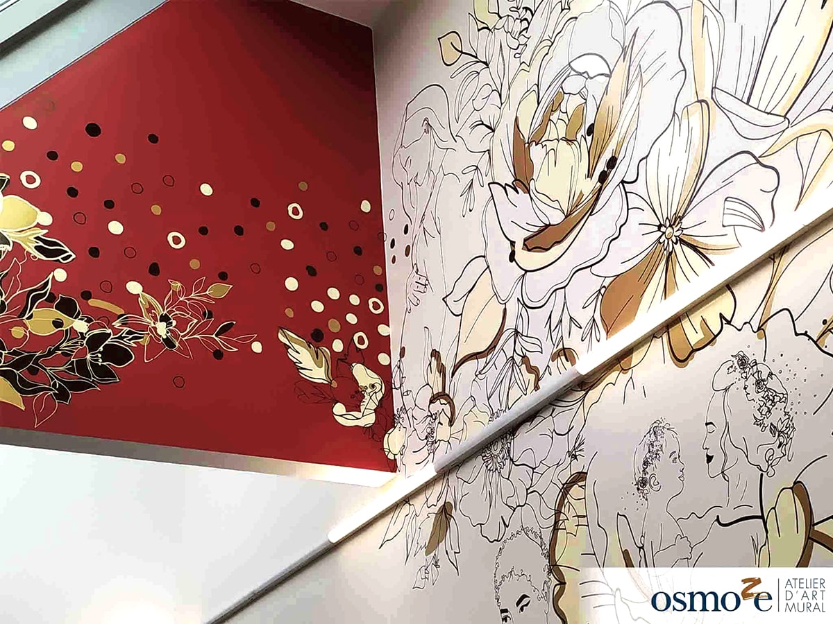 art mural fresque decorative fresque escalier fresque hôpital