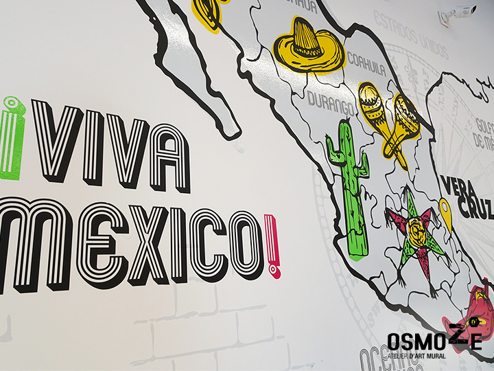 Décoration murale design>Restaurant Crous Bordeaux>Veracruz>Carte Mexique