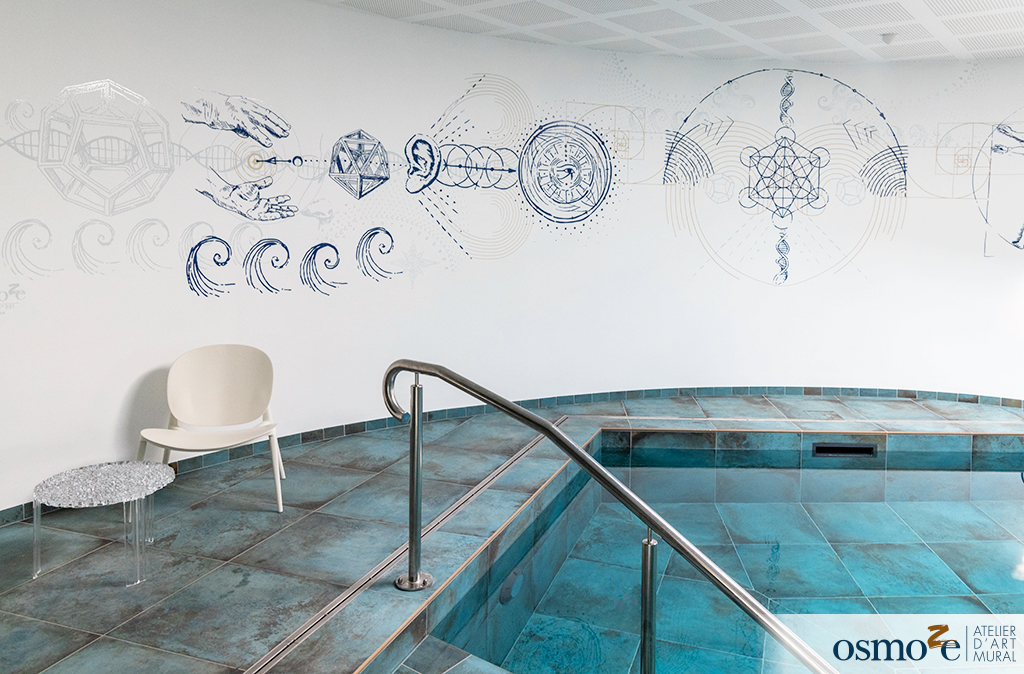 decoration murale monumentale piscine osmoze