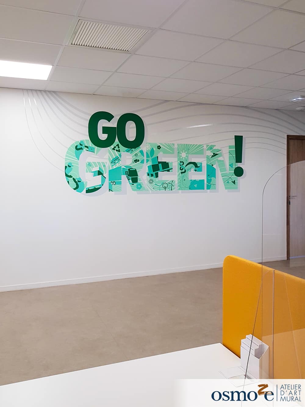 Fresque Go Green pour décorer les bureaux DHL