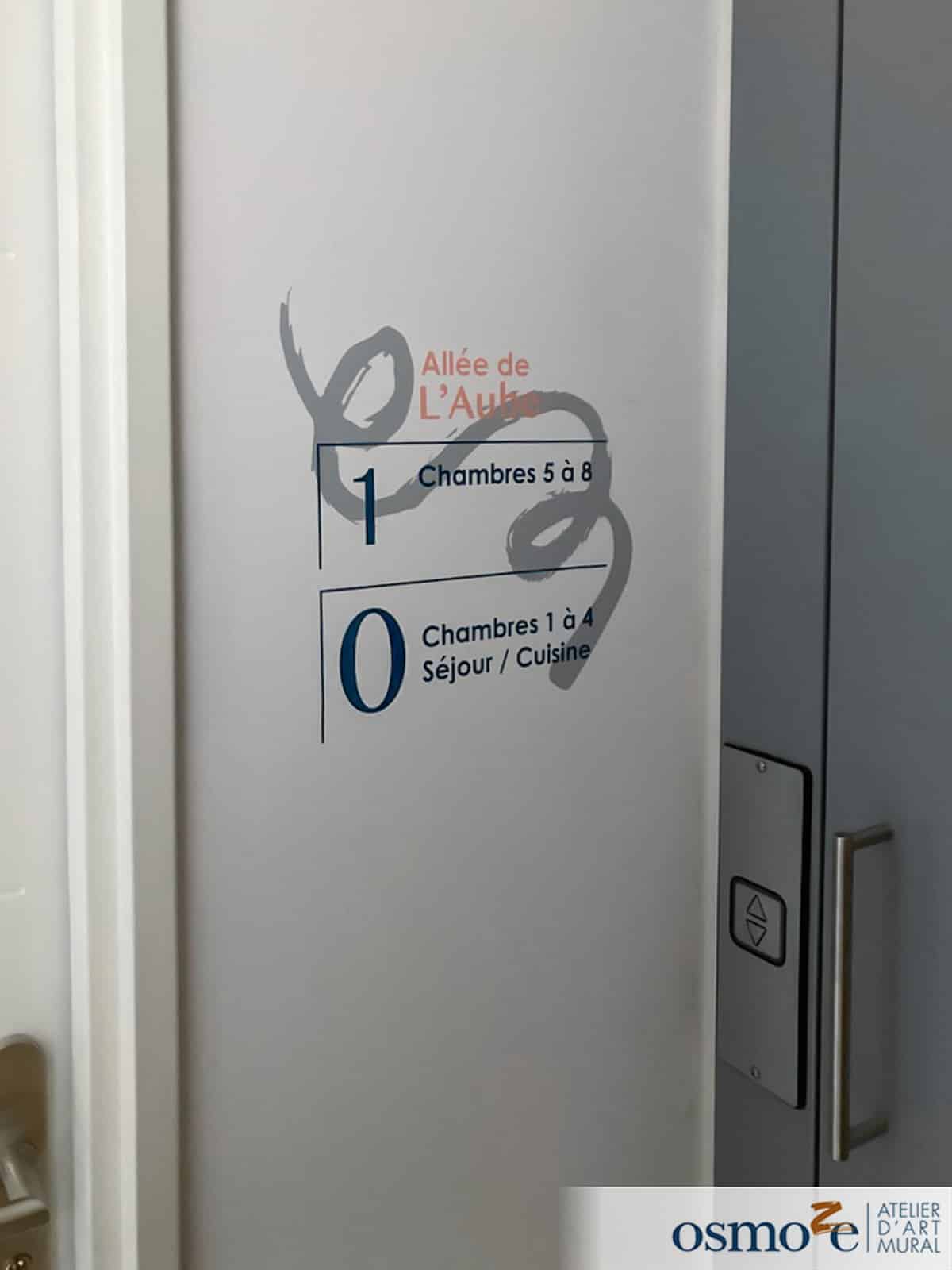 signalétique d'ascenseur pour l'adapei du var méditerrannée