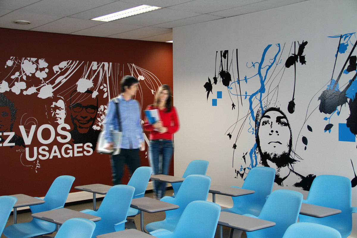 decoration universite france salle de formation vegetal decor art mural