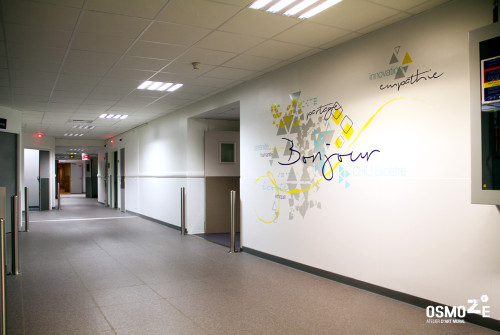 design mural hopital couloir