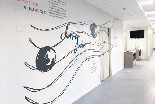 Décoration Murale > Couloir > Restaurant Entreprise La Poste Dijon design mural restaurant entreprise decoration