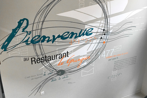 Décoration Murale > Cage Escalier > Restaurant Entreprise La Poste Dijon hall decoration restaurant entreprise poste