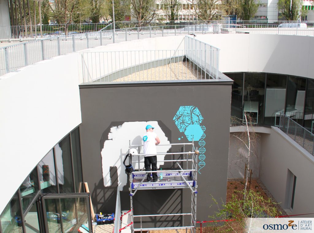Façade du restaurant universitaire crous de Bordeaux - Pose en cours 