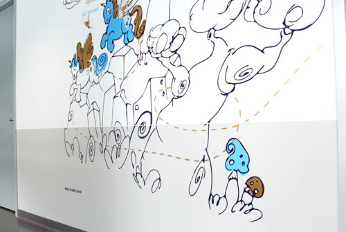 Décoration Murale > Hôpital Nord Franche Comté > Service Enfant Néonatalité decor mural hopital enfant