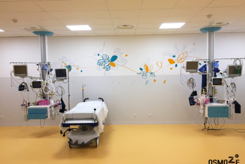 decoration murale maternite urgence salle réveil bloc operatoire vegetaux