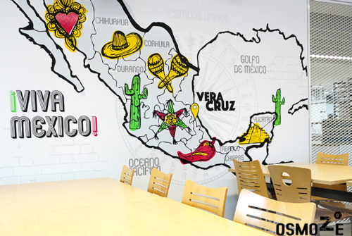 Décoration murale et signalétique artistique > Décoration murale design>Restaurant Crous Bordeaux>Veracruz>Mexique