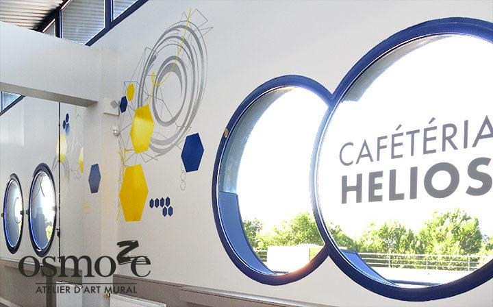 Décoration murale et signalétique artistique > Décoration et signalétique murale design>Restaurant Crous Nice>Hélios>Cafétéria