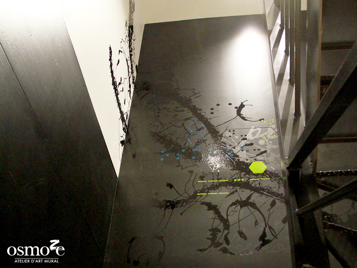 Décoration murale et signalétique artistique > Fresque design > Atelier Osmoze > Escaliers