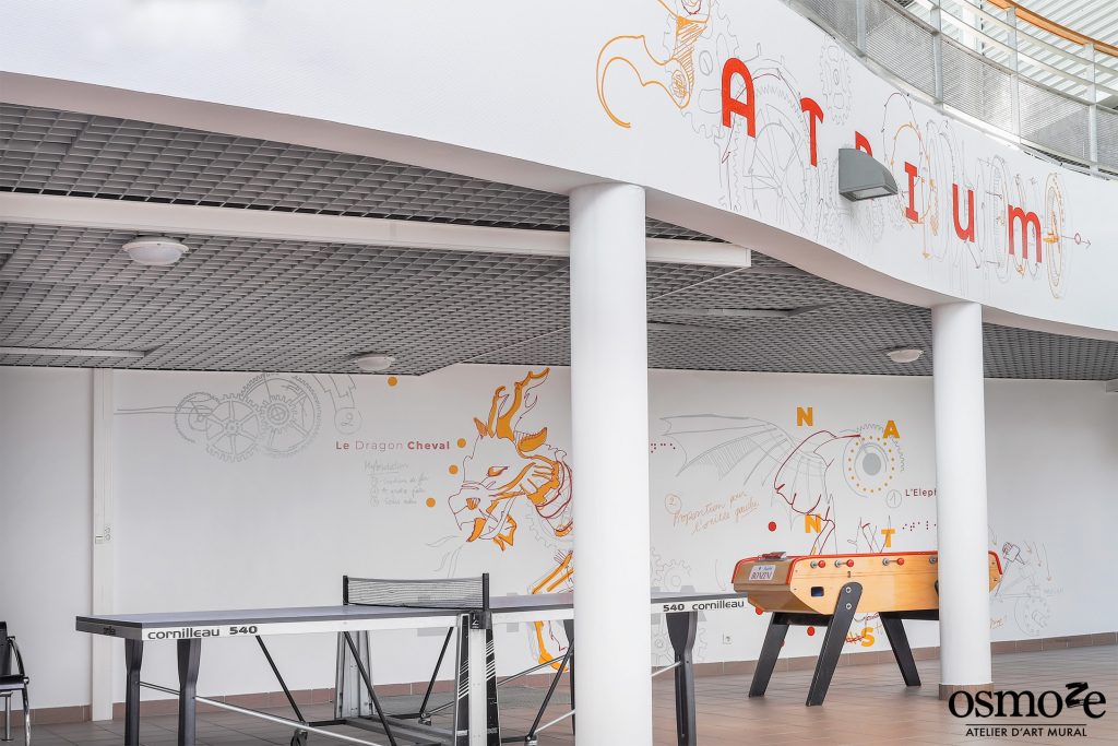 Decoration murale etudiants atrium 1