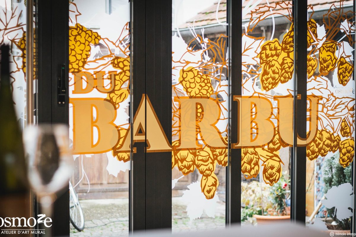 Vitrophanie feuillages > Le Bistrot du Barbu