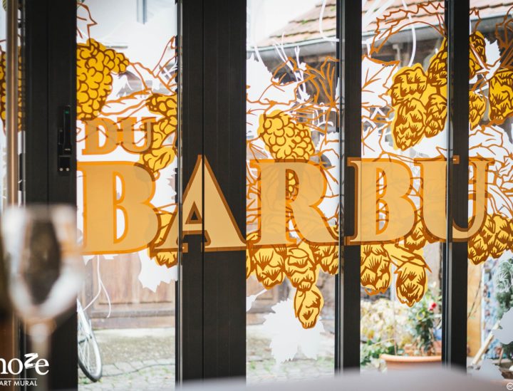 Vitrophanie feuillages > Le Bistrot du Barbu