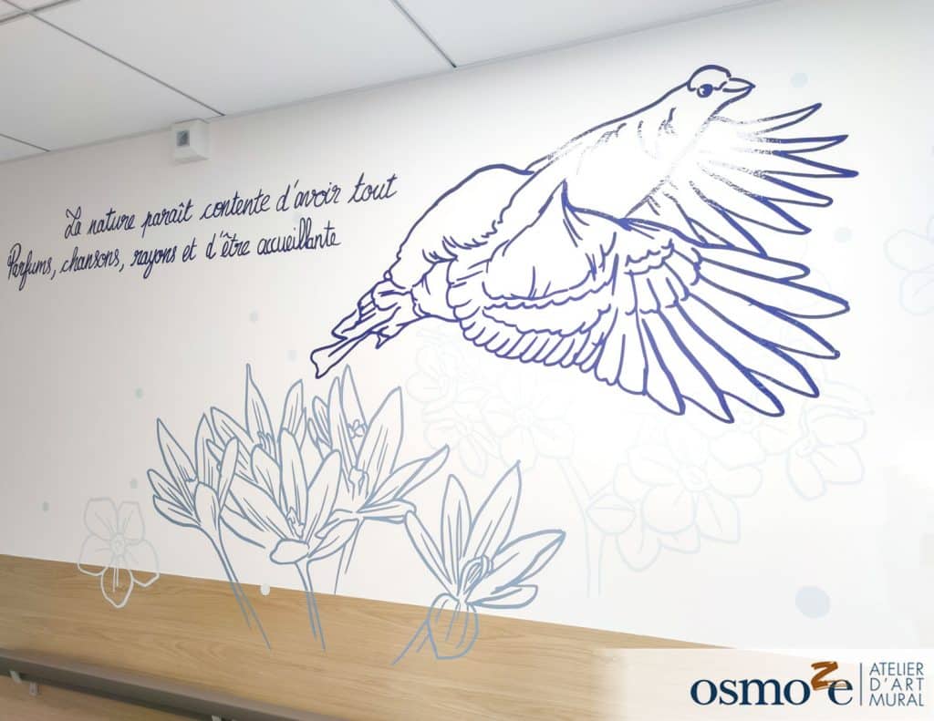 décoration artistique à l'ehpad les oiseaux