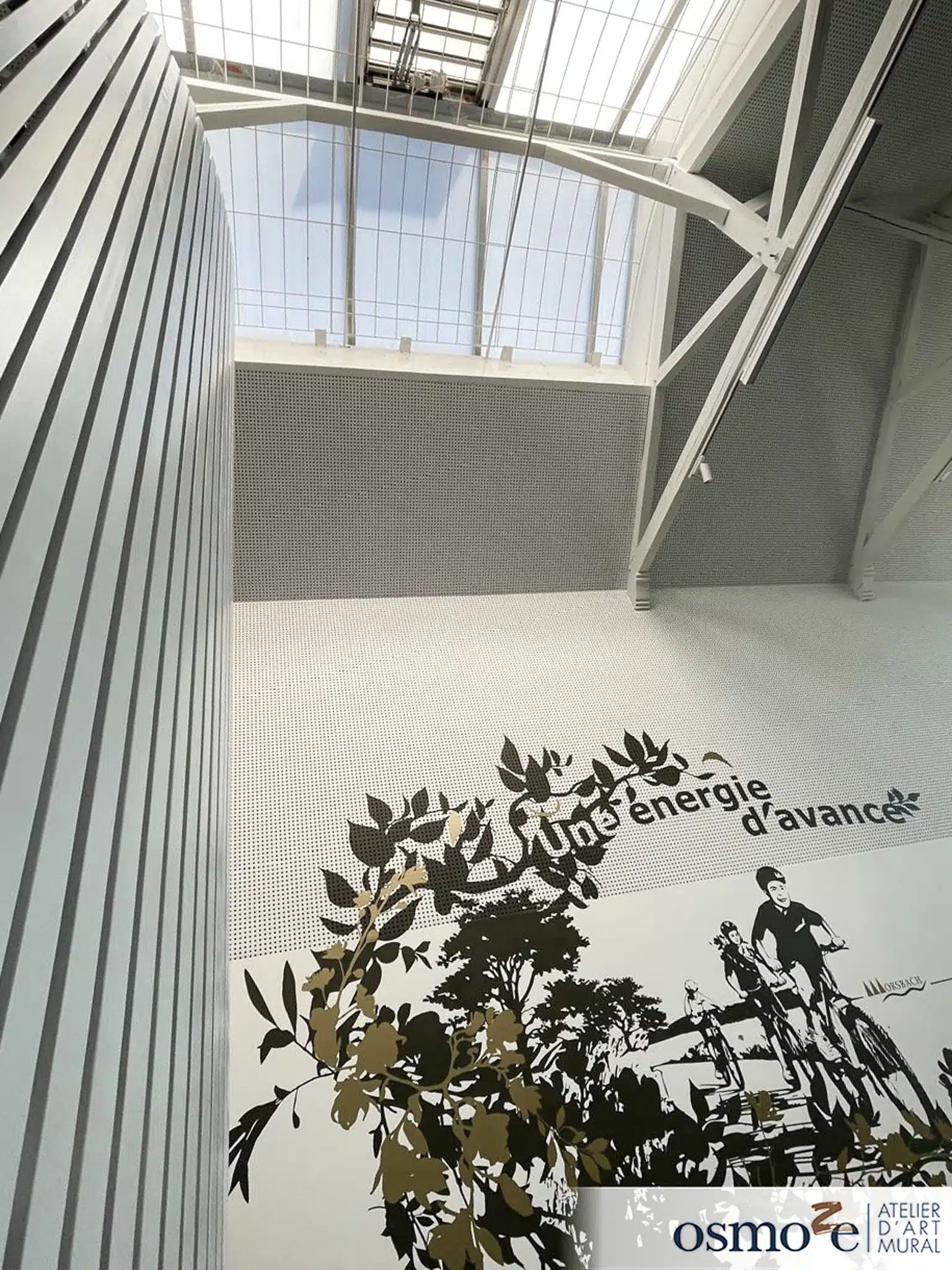 Fresque murale sur mesure à Morsbach : L’Atelier Osmoze signe la théâtralisation du gymnase Olivier Krumbholz (57)
