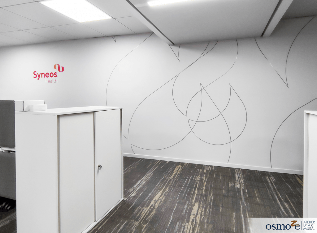 Syneos Health France (Paris 75) : une nouvelle décoration signée Osmoze voit le jour 13 fresque decorative open space syneos