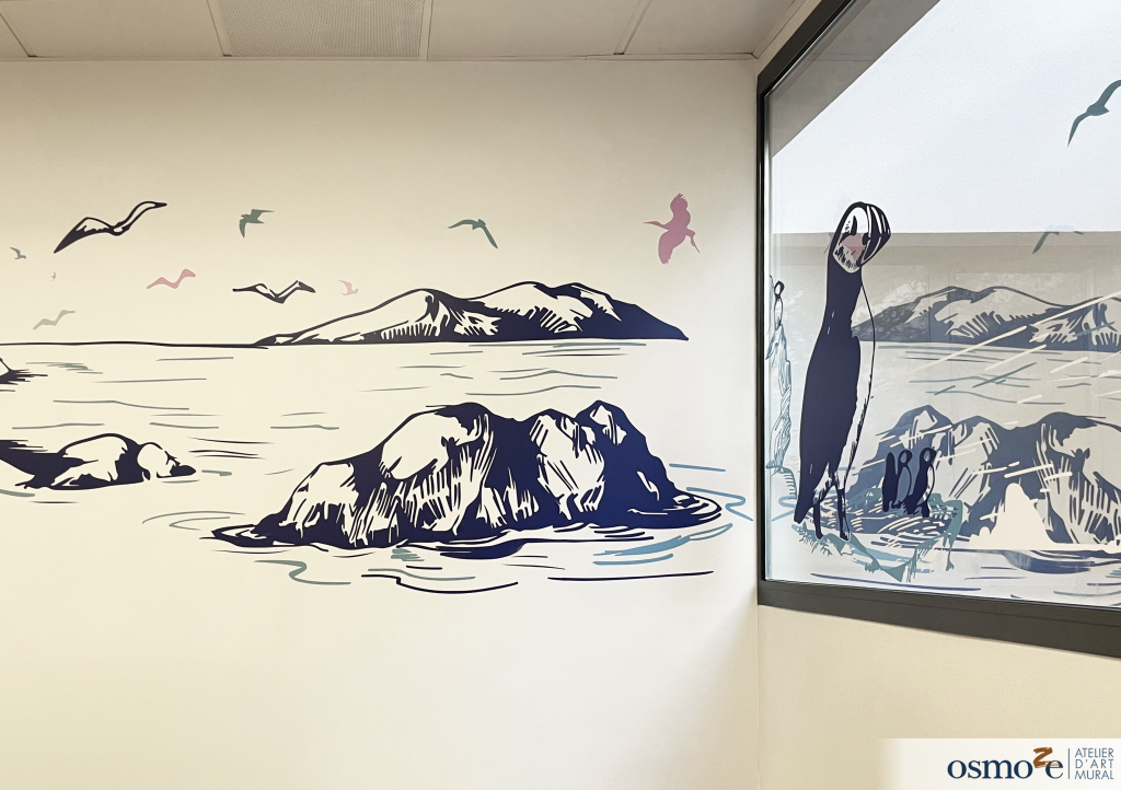 Fresque et vitrophanie décorative 