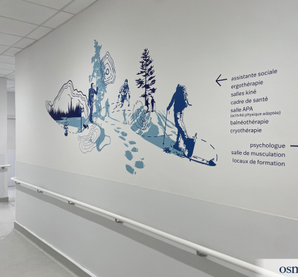 Osmoze met son art mural au service du Centre Hospitalier public de Hauteville (01)