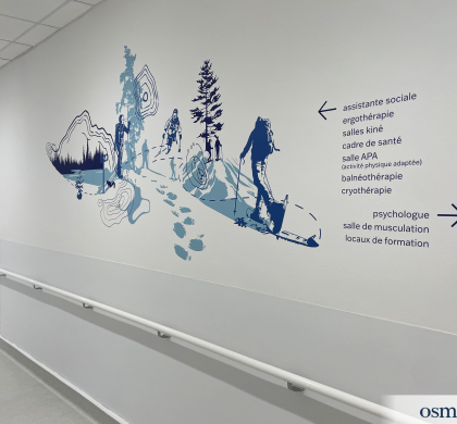 Osmoze met son art mural au service du Centre Hospitalier public de Hauteville (01)